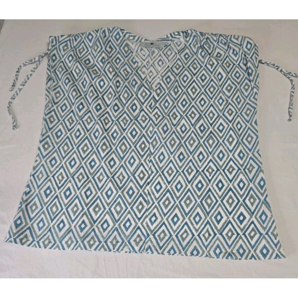 Passion Jilie Women's Large Sleeveless Blouse Geometric‎ Print